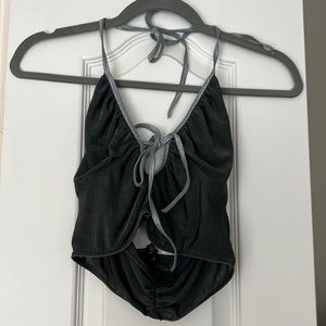 Out From Under Slinky Ruched Halter Bra Top (urban outfitters)